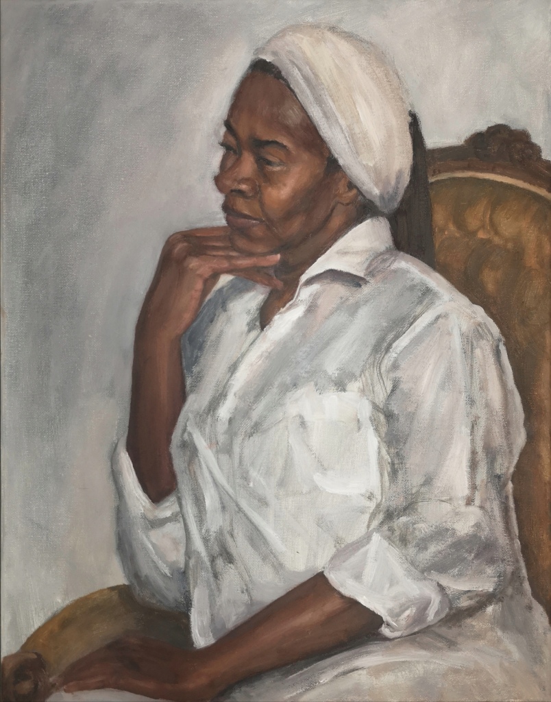 Oil Painting Portrait of Morimda by Clara Niniewski painted using the Zorn palette